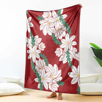 Ia Orana Tahiti Tiare Blanket Crimson Lei - Polynesian Pride