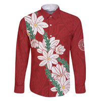 Ia Orana Tahiti Tiare Family Matching Puletasi and Hawaiian Shirt Crimson Lei - Polynesian Pride