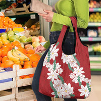 Ia Orana Tahiti Tiare Grocery Bag Crimson Lei - Polynesian Pride