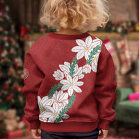 Ia Orana Tahiti Tiare Kid Ugly Christmas Sweater Crimson Lei - Polynesian Pride