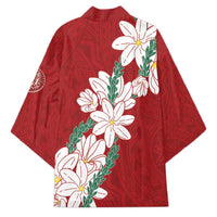 Ia Orana Tahiti Tiare Kimono Crimson Lei - Polynesian Pride