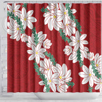 Ia Orana Tahiti Tiare Shower Curtain Crimson Lei - Polynesian Pride