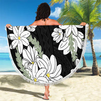 Ia Orana Tahiti Tiare Beach Blanket Black Lei - Polynesian Pride