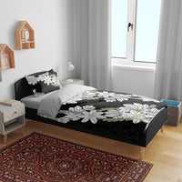 Ia Orana Tahiti Tiare Bedding Set Black Lei - Polynesian Pride