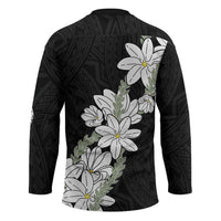 Ia Orana Tahiti Tiare Hockey Jersey Black Lei - Polynesian Pride