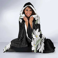 Ia Orana Tahiti Tiare Hooded Blanket Black Lei - Polynesian Pride