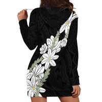 Ia Orana Tahiti Tiare Hoodie Dress Black Lei - Polynesian Pride