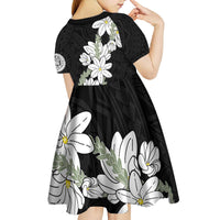 Ia Orana Tahiti Tiare Kid Short Sleeve Dress Black Lei - Polynesian Pride