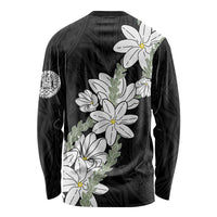 Ia Orana Tahiti Tiare Long Sleeve Shirt Black Lei - Polynesian Pride