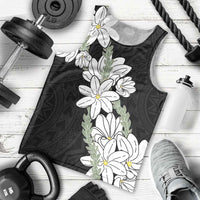 Ia Orana Tahiti Tiare Men Tank Top Black Lei - Polynesian Pride
