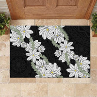 Ia Orana Tahiti Tiare Rubber Doormat Black Lei - Polynesian Pride