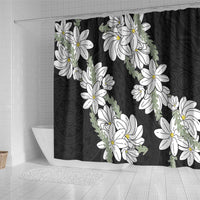 Ia Orana Tahiti Tiare Shower Curtain Black Lei - Polynesian Pride