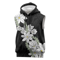 Ia Orana Tahiti Tiare Sleeveless Hoodie Black Lei - Polynesian Pride