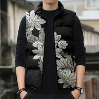 Ia Orana Tahiti Tiare Sleeveless Puffer Jacket Black Lei - Polynesian Pride