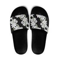 Ia Orana Tahiti Tiare Slide Sandals Black Lei - Polynesian Pride