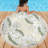 Ia Orana Tahiti Tiare Beach Blanket Lemon Yellow Lei - Polynesian Pride