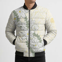 Ia Orana Tahiti Tiare Bomber Puffer Jacket Lemon Yellow Lei - Polynesian Pride