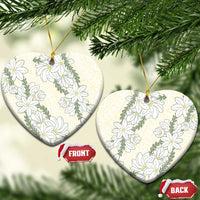 Ia Orana Tahiti Tiare Ceramic Ornament Lemon Yellow Lei - Polynesian Pride