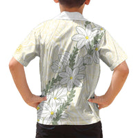 Ia Orana Tahiti Tiare Family Matching Off Shoulder Short Dress and Hawaiian Shirt Lemon Yellow Lei - Polynesian Pride