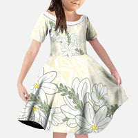 Ia Orana Tahiti Tiare Family Matching Tank Maxi Dress and Hawaiian Shirt Lemon Yellow Lei - Polynesian Pride