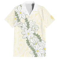 Ia Orana Tahiti Tiare Family Matching Tank Maxi Dress and Hawaiian Shirt Lemon Yellow Lei - Polynesian Pride