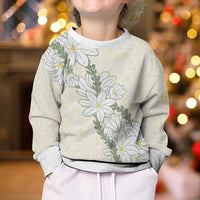 Ia Orana Tahiti Tiare Kid Ugly Christmas Sweater Lemon Yellow Lei - Polynesian Pride