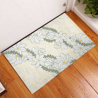 Ia Orana Tahiti Tiare Rubber Doormat Lemon Yellow Lei - Polynesian Pride