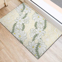 Ia Orana Tahiti Tiare Rubber Doormat Lemon Yellow Lei - Polynesian Pride