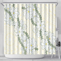 Ia Orana Tahiti Tiare Shower Curtain Lemon Yellow Lei - Polynesian Pride