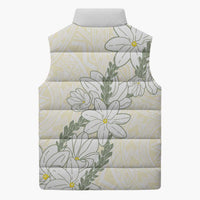 Ia Orana Tahiti Tiare Sleeveless Puffer Jacket Lemon Yellow Lei - Polynesian Pride