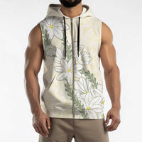 Ia Orana Tahiti Tiare Sleeveless Zip Hoodie Lemon Yellow Lei LT7 - Polynesian Pride