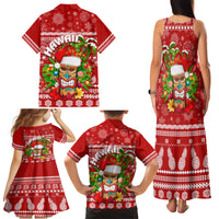 Hawaii Tiki Christmas Family Matching Tank Maxi Dress and Hawaiian Shirt Mele Kalikimaka LT7 - Polynesian Pride