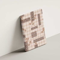 Hawaiian Quilt Tapa On Beige Palaka Motifs Canvas Wall Art