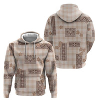 Hawaiian Quilt Tapa On Beige Palaka Motifs Hoodie
