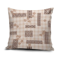 Hawaiian Quilt Tapa On Beige Palaka Motifs Pillow Cover LT7 Beige - Polynesian Pride