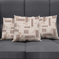 Hawaiian Quilt Tapa On Beige Palaka Motifs Pillow Cover LT7 - Polynesian Pride