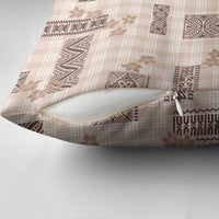 Hawaiian Quilt Tapa On Beige Palaka Motifs Pillow Cover LT7 - Polynesian Pride