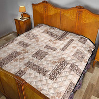Hawaiian Quilt Tapa On Beige Palaka Motifs Quilt