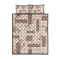 Hawaiian Quilt Tapa On Beige Palaka Motifs Quilt Bed Set LT7 - Polynesian Pride