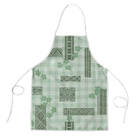 Hawaiian Quilt Tapa On Pastel Mint Palaka Motifs Apron