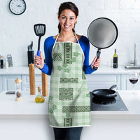 Hawaiian Quilt Tapa On Pastel Mint Palaka Motifs Apron