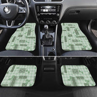 Hawaiian Quilt Tapa On Pastel Mint Palaka Motifs Car Mats LT7 Set 4pcs Mint - Polynesian Pride