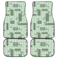 Hawaiian Quilt Tapa On Pastel Mint Palaka Motifs Car Mats LT7 - Polynesian Pride