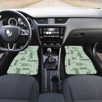 Hawaiian Quilt Tapa On Pastel Mint Palaka Motifs Car Mats LT7 Set 2pcs - Front Mint - Polynesian Pride