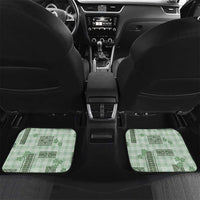 Hawaiian Quilt Tapa On Pastel Mint Palaka Motifs Car Mats LT7 Set 2pcs - Back Mint - Polynesian Pride
