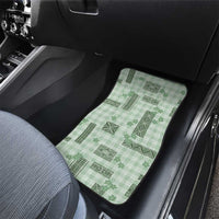 Hawaiian Quilt Tapa On Pastel Mint Palaka Motifs Car Mats LT7 - Polynesian Pride