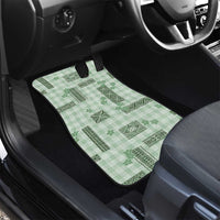 Hawaiian Quilt Tapa On Pastel Mint Palaka Motifs Car Mats LT7 - Polynesian Pride
