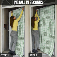 Hawaiian Quilt Tapa On Pastel Mint Palaka Motifs Door Cover
