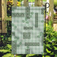 Hawaiian Quilt Tapa On Pastel Mint Palaka Motifs Garden Flag LT7 Garden Flag Mint - Polynesian Pride
