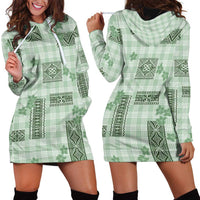 Hawaiian Quilt Tapa On Pastel Mint Palaka Motifs Hoodie Dress